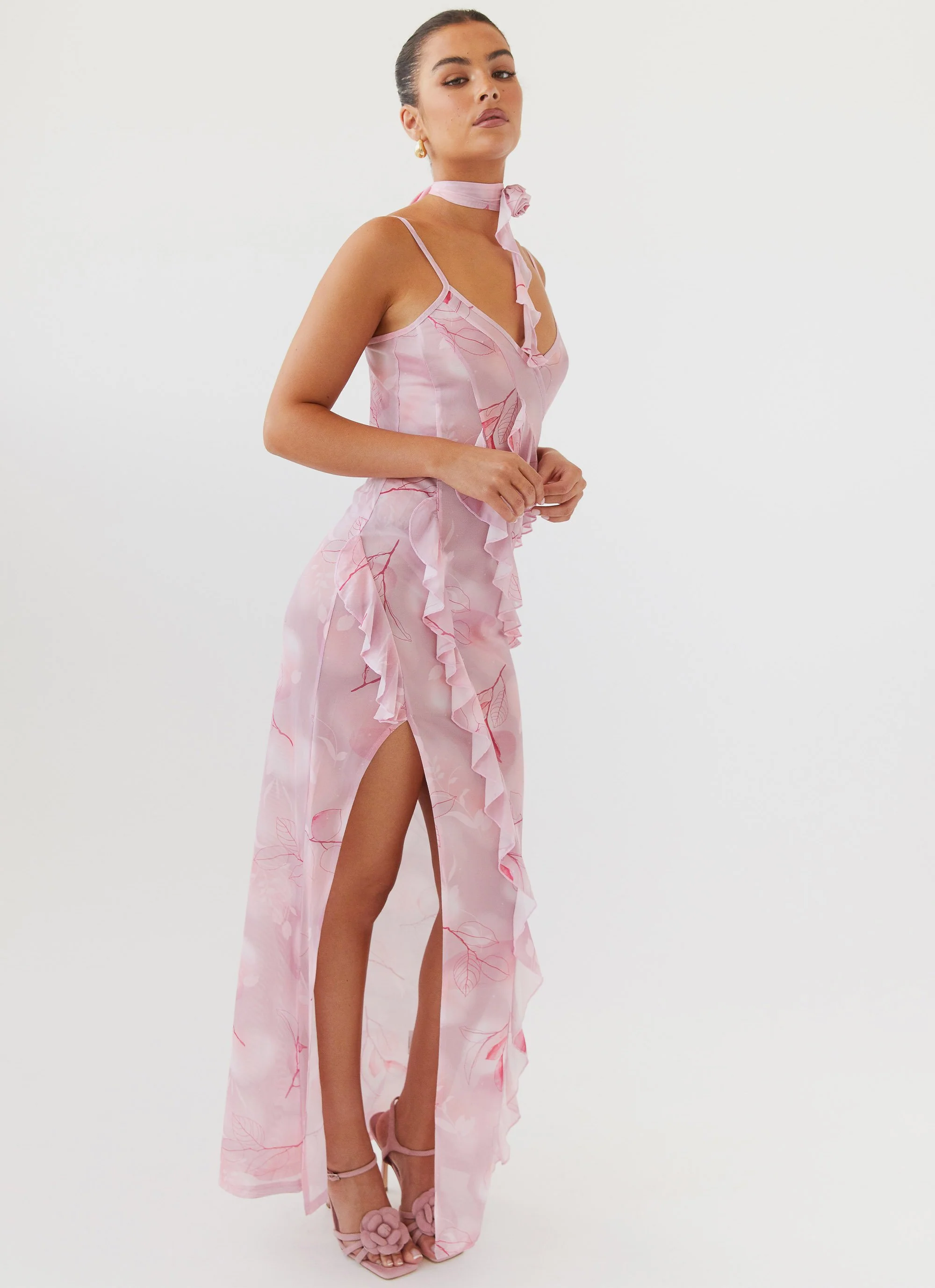 New Romantics Mesh Maxi Dress - Soft Pink