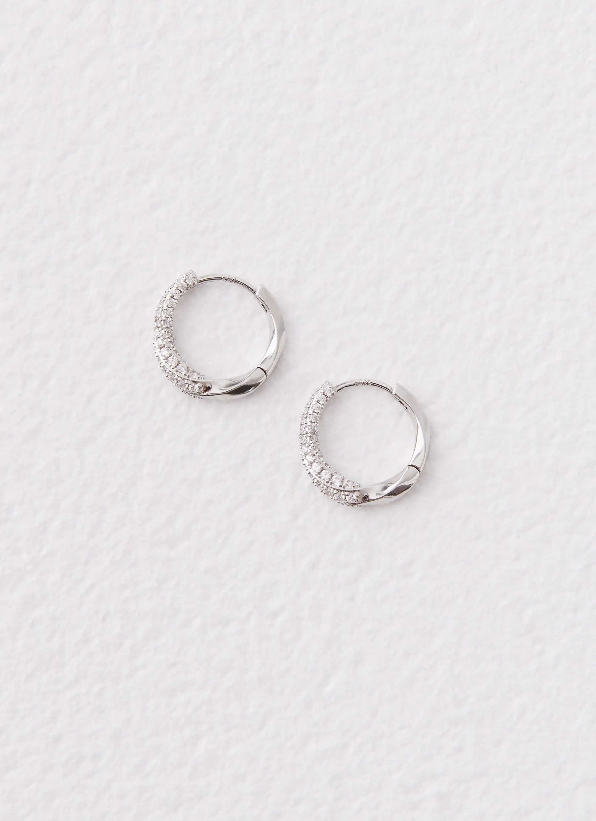 Monica Huggie Earrings - Silver