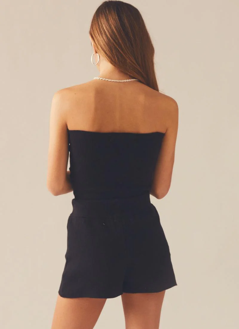 Camilla Knit Twist Top - Black