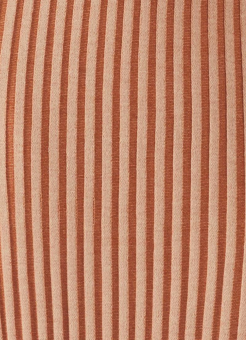 Aubrey Two-Tone Rib Top - Terracotta