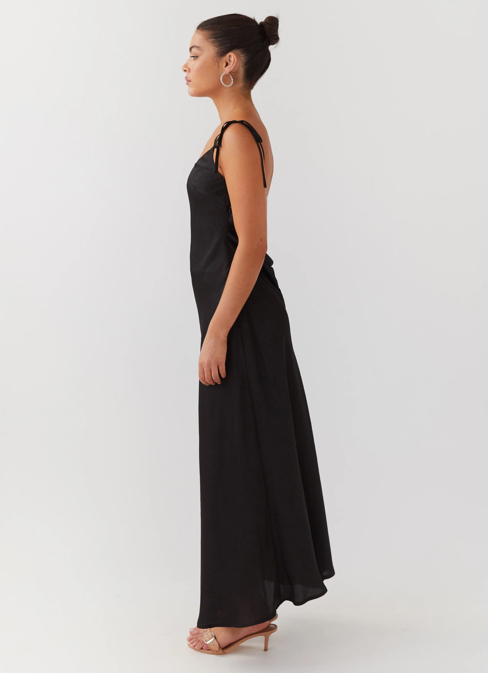 Desire Dream Satin Maxi Dress - Shadow