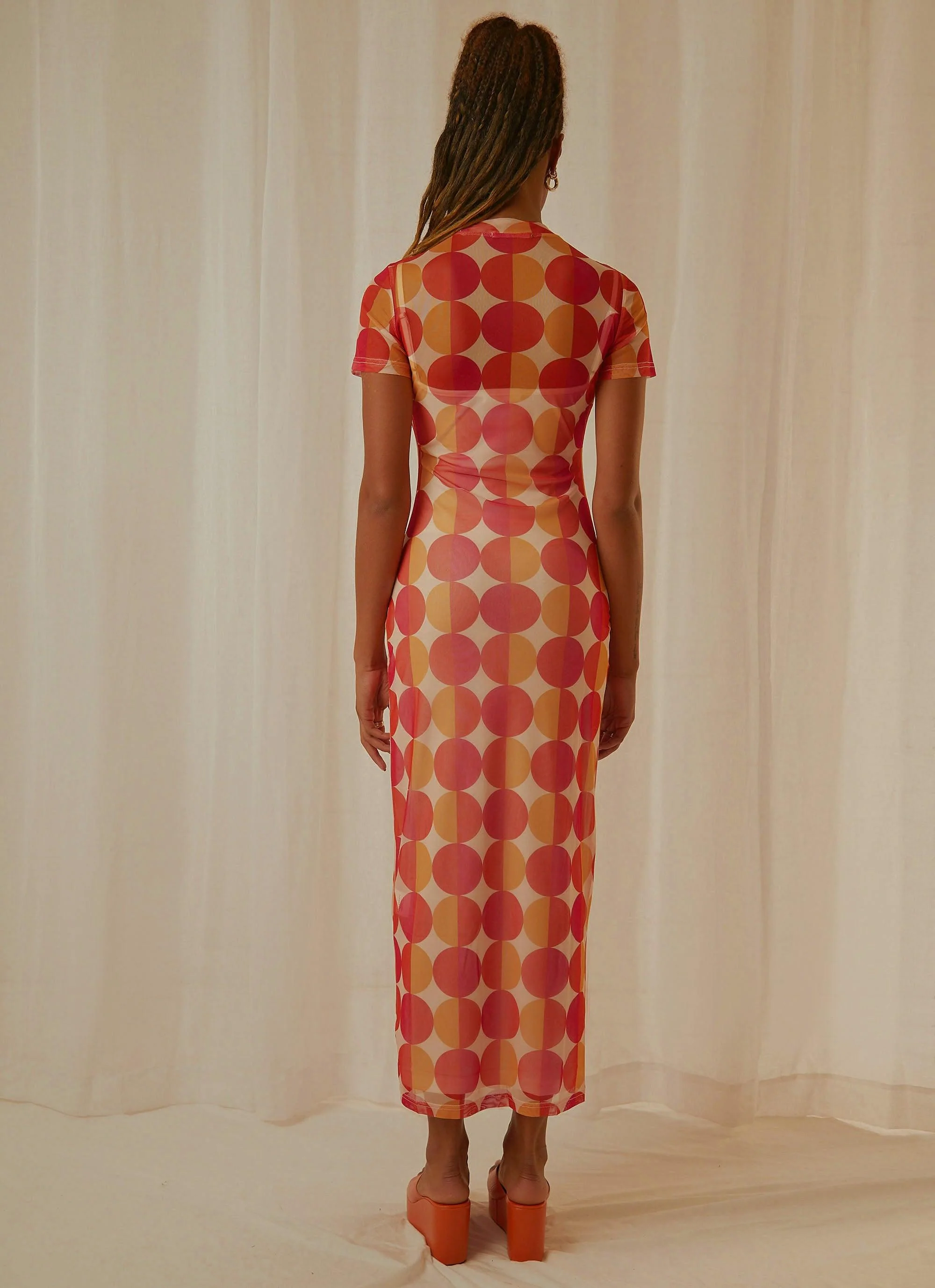 Remix Mesh Maxi Dress - Sunset Geo