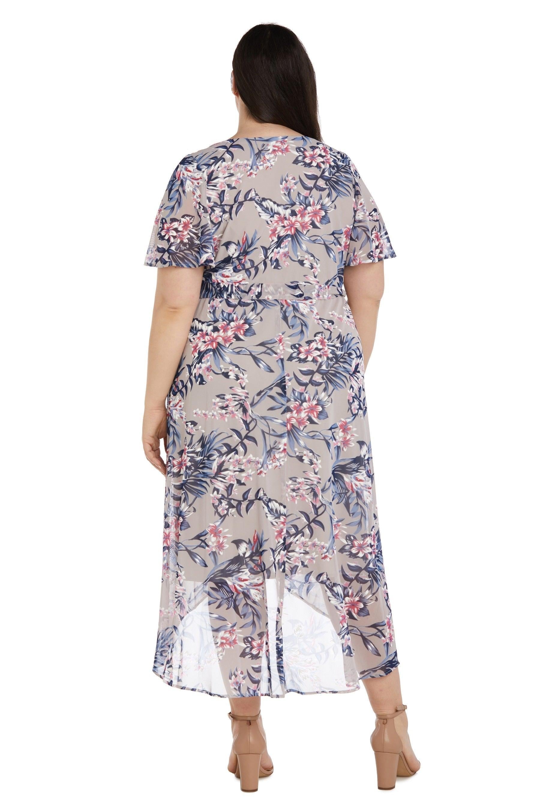 R&M Richards 9400W High Low Plus Size Floral Dress