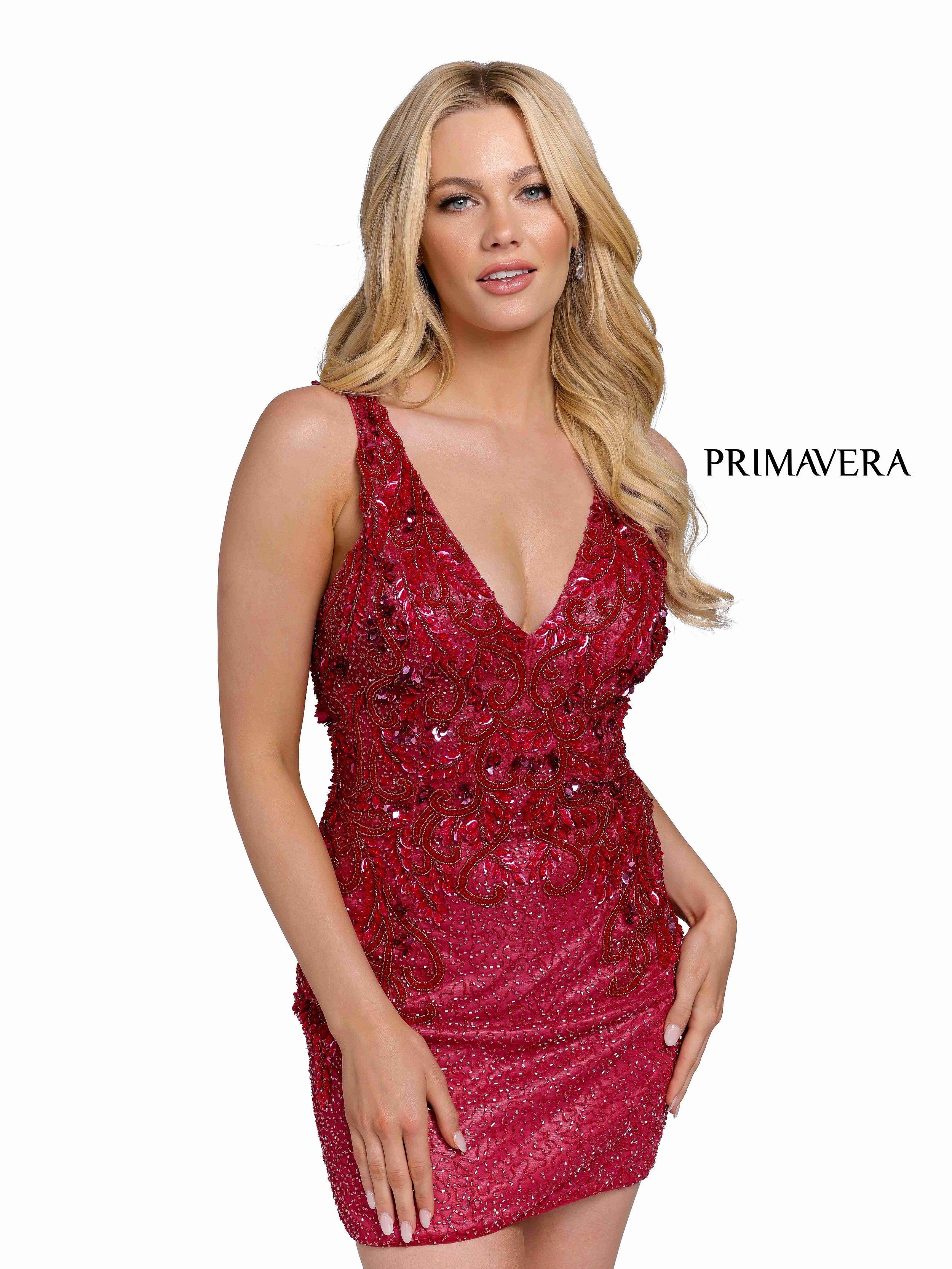 Primavera Couture Prom Short Fitted Dress 3807