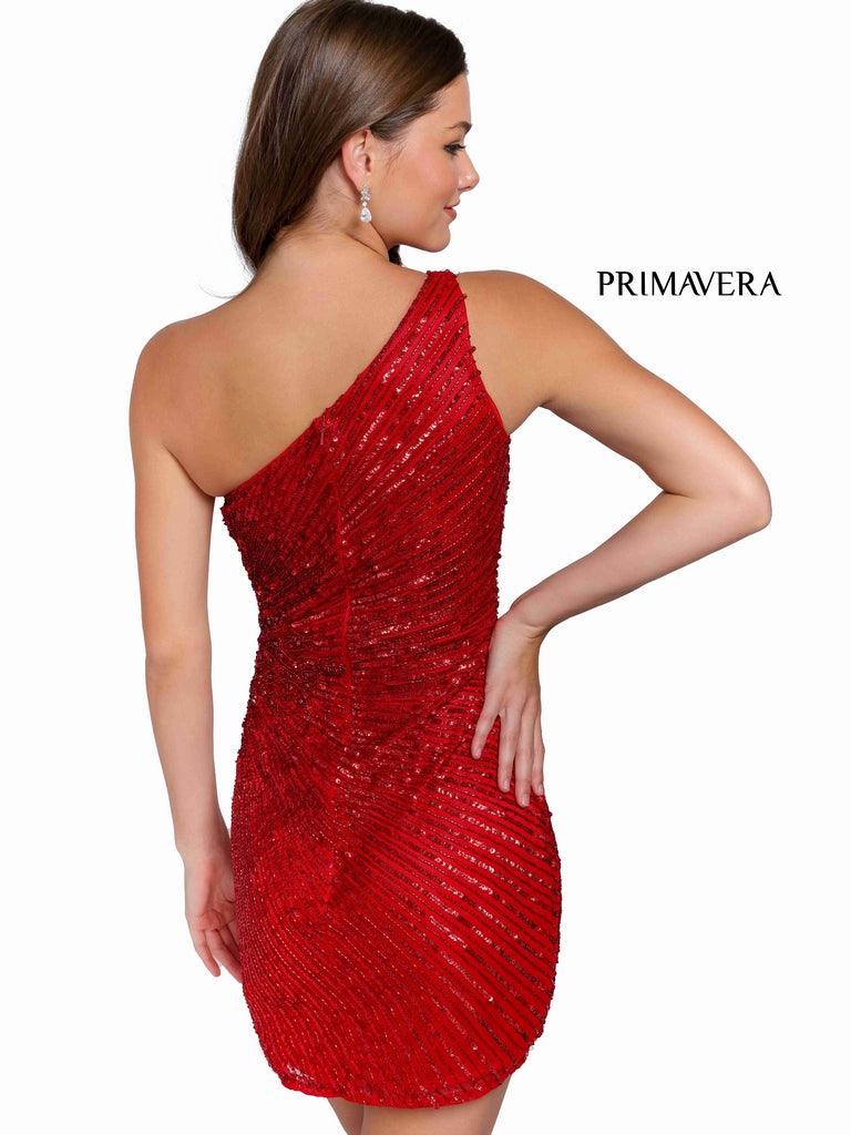 Primavera Couture Short One Shoulder Prom Dress 3830
