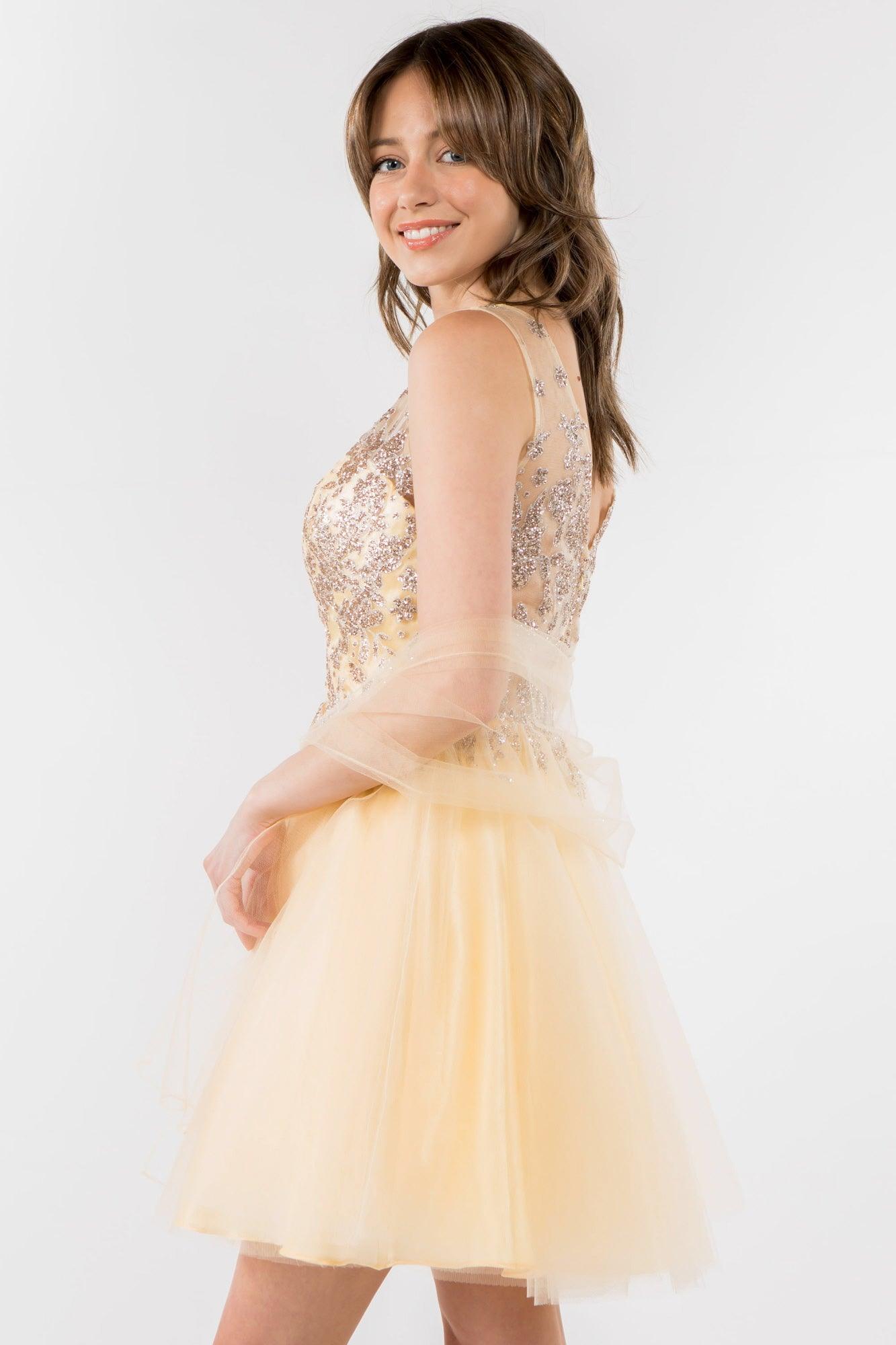 Glitter A Line Short Homecoming Dress