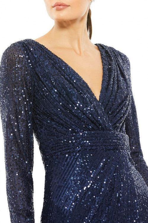 Mac Duggal 26555 Long Sleeve Sequins Cocktail Dress Sale