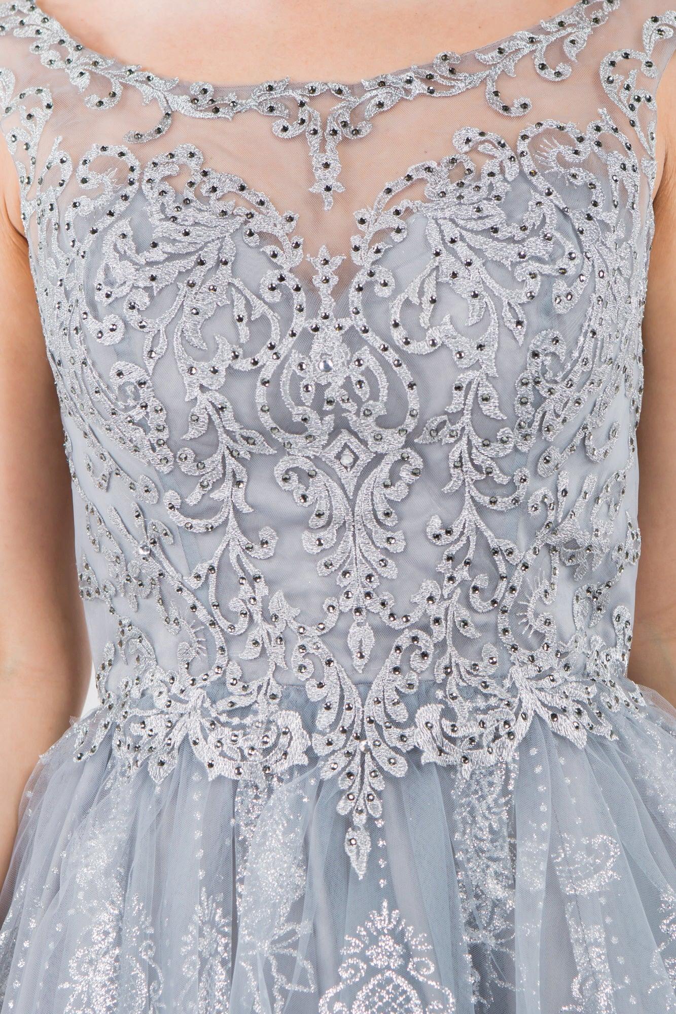 Sleeveless Glitter Short A Line Dress