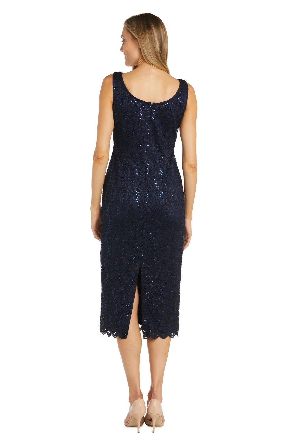 R&M Richards 9285 Mother of the Bride Lace Jacket Midi Dress