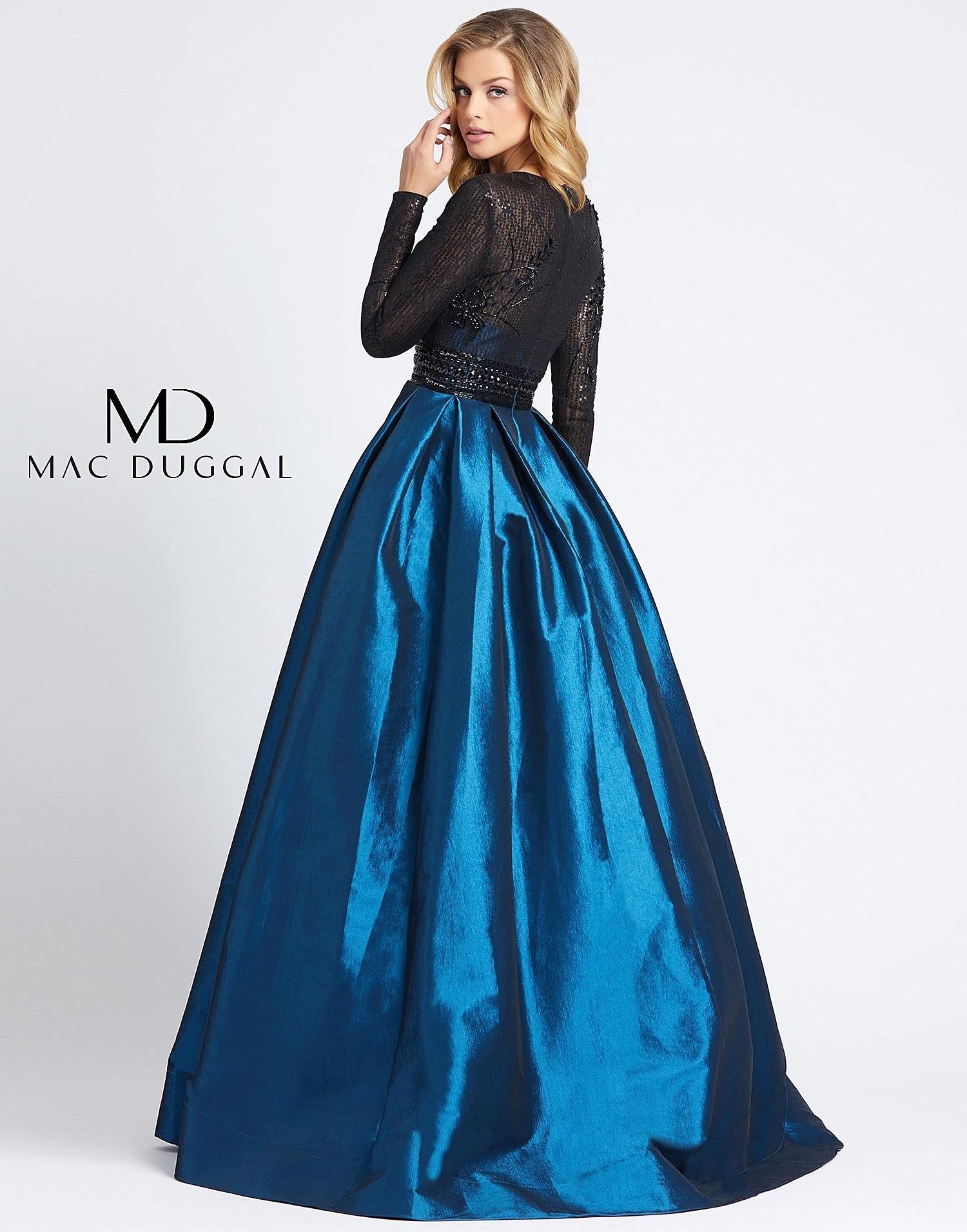 Mac Duggal 62883 Long Sleeve Beaded Lace Ball Gown Sale