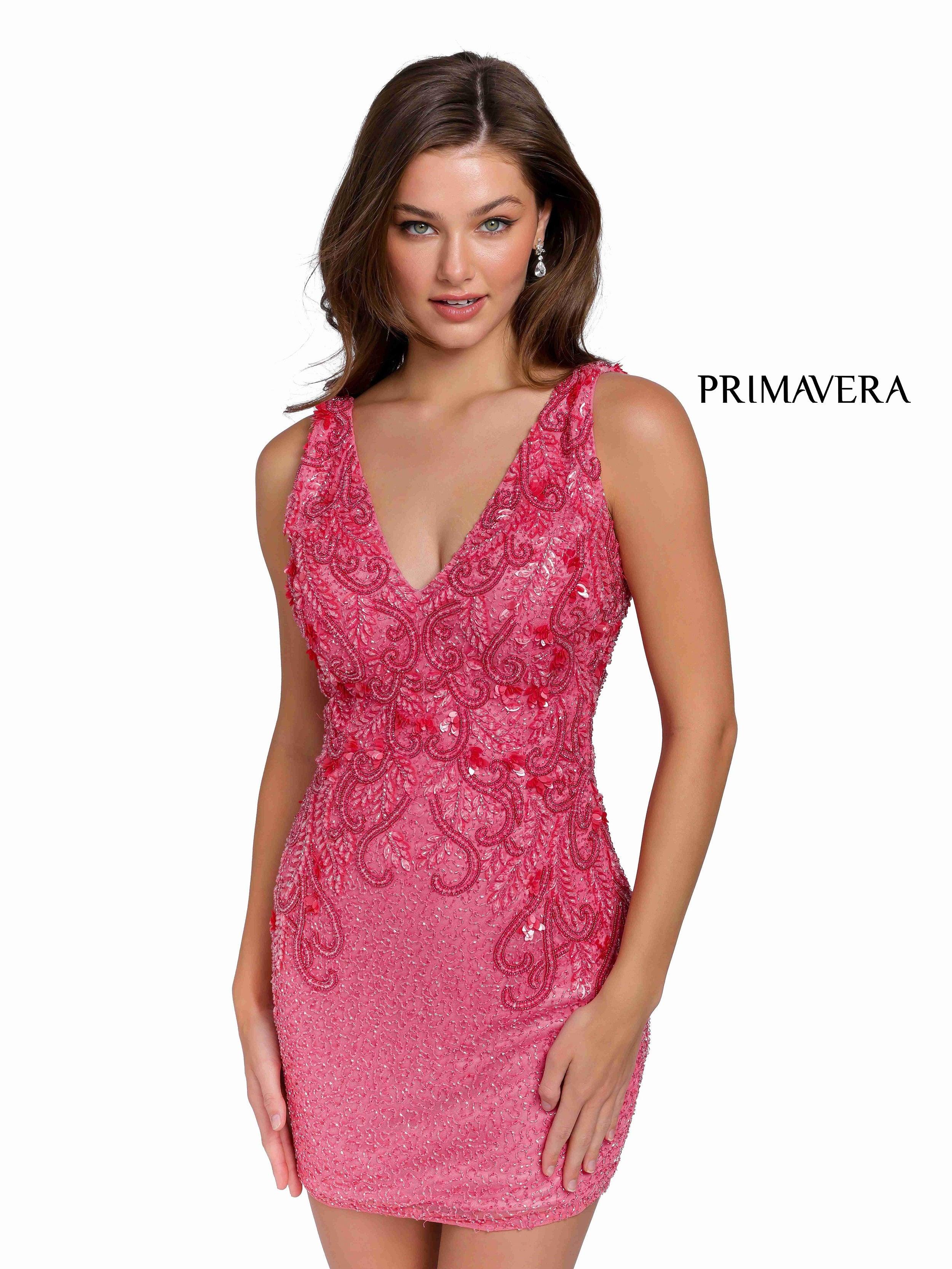 Primavera Couture Prom Short Fitted Dress 3807