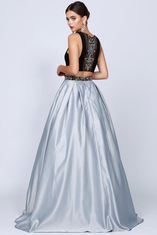 Quinceanera Long Ball Gown Beaded Two Piece Dress
