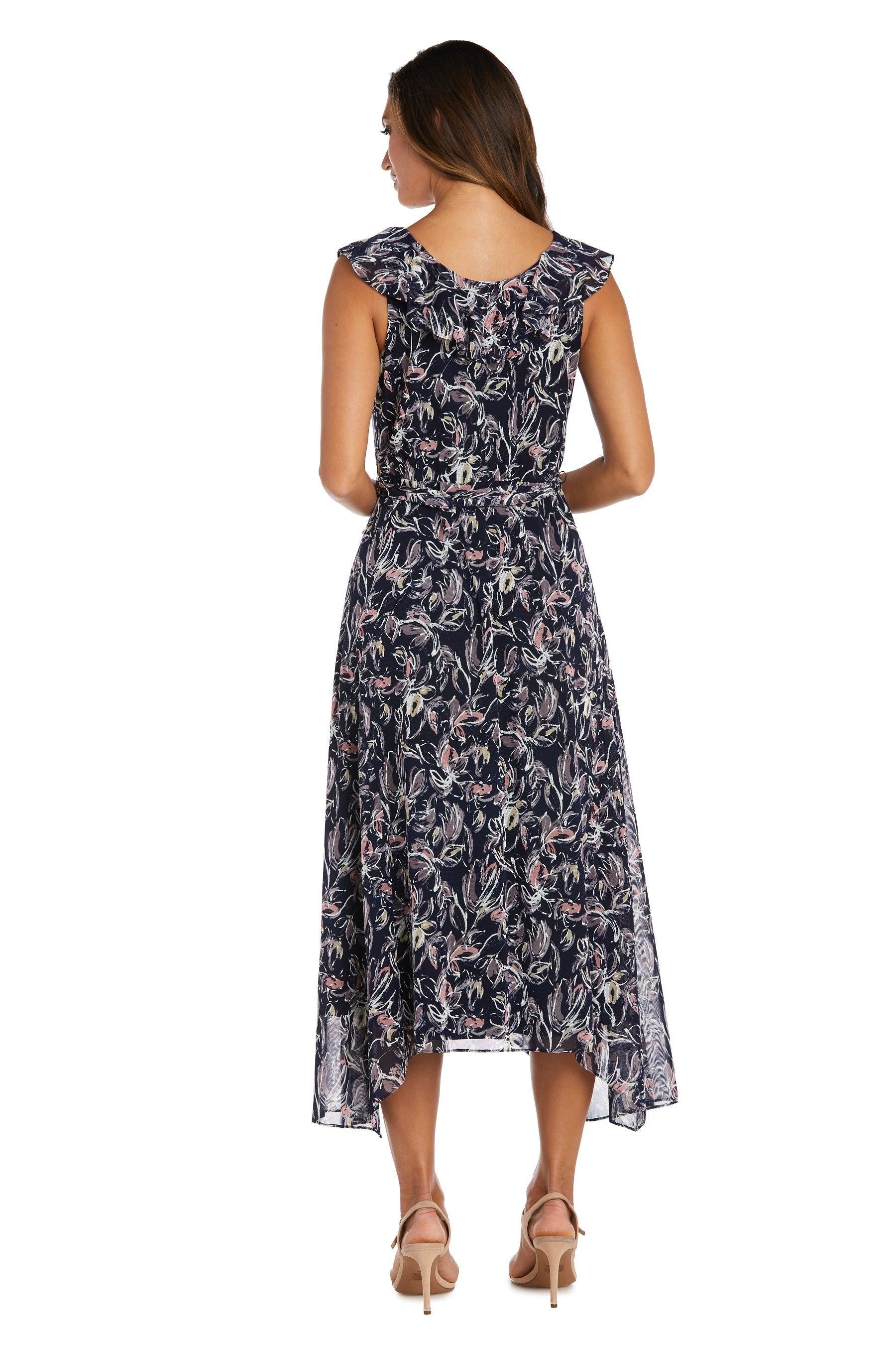 R&M Richards 9314 High Low Sleeveless Floral Dress