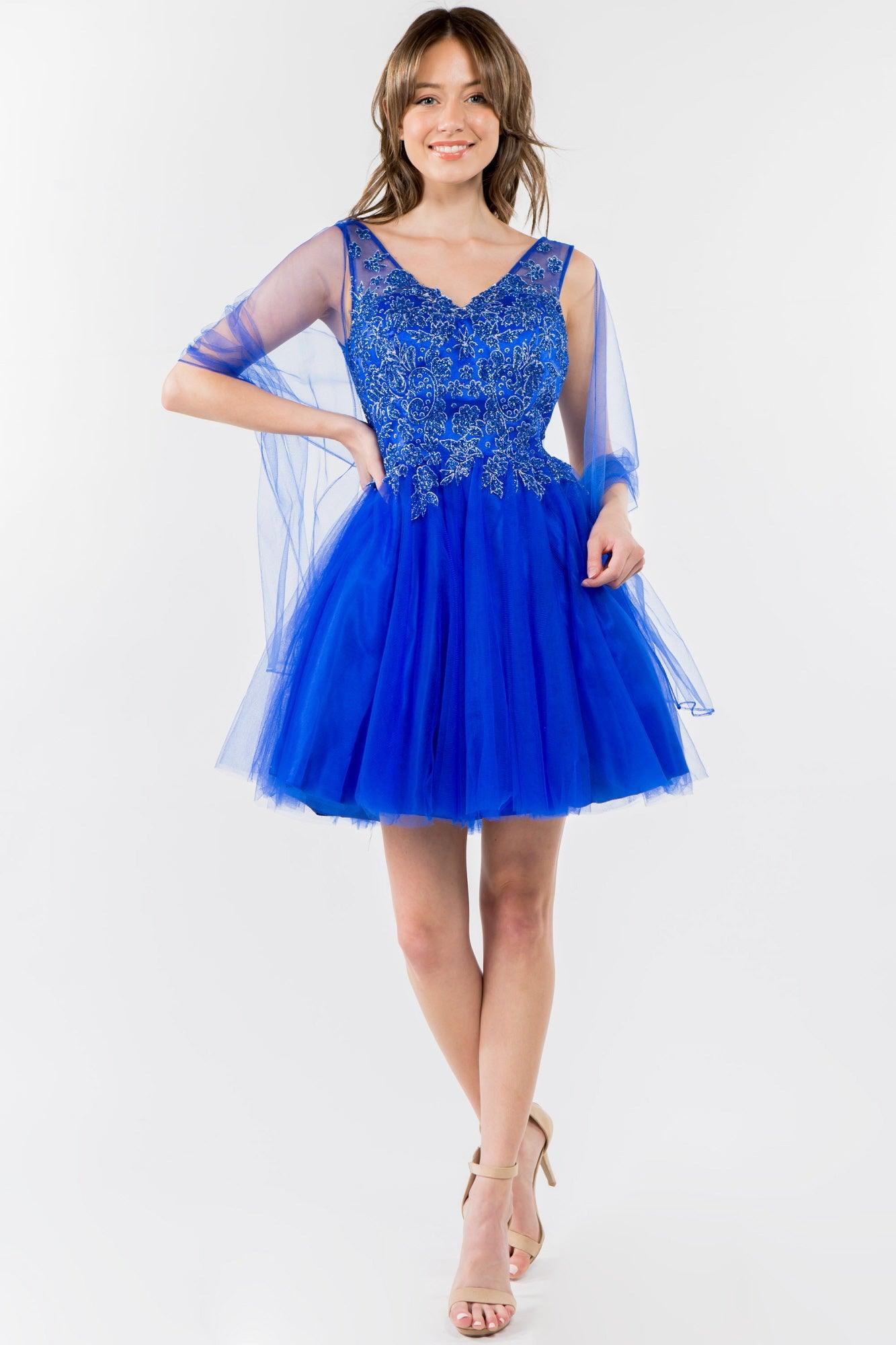 Glitter A Line Short Homecoming Dress