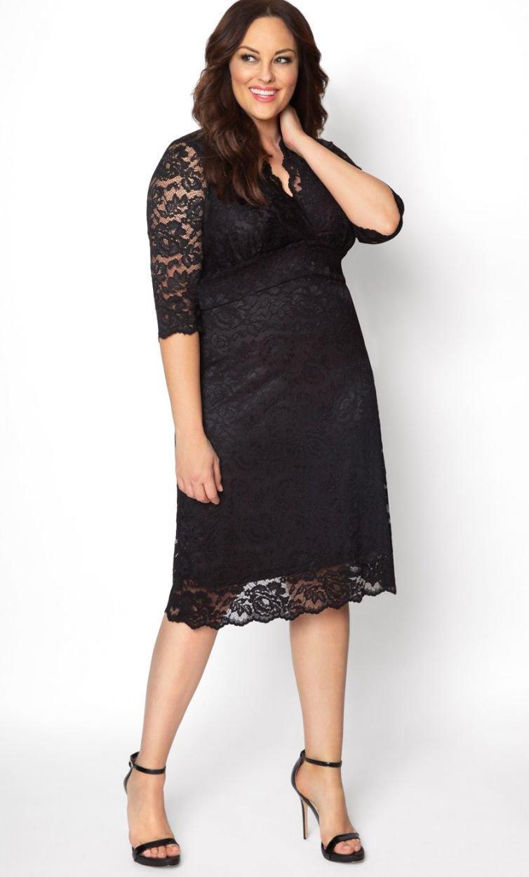 Kiyonna Scalloped Boudoir Lace Short Dress Sale