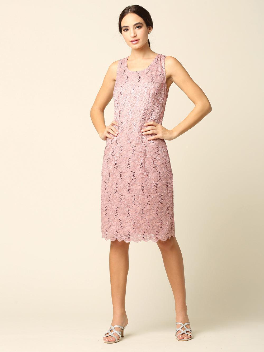 Short Mother of the Bride 2 Piece Lace Jacket Dress