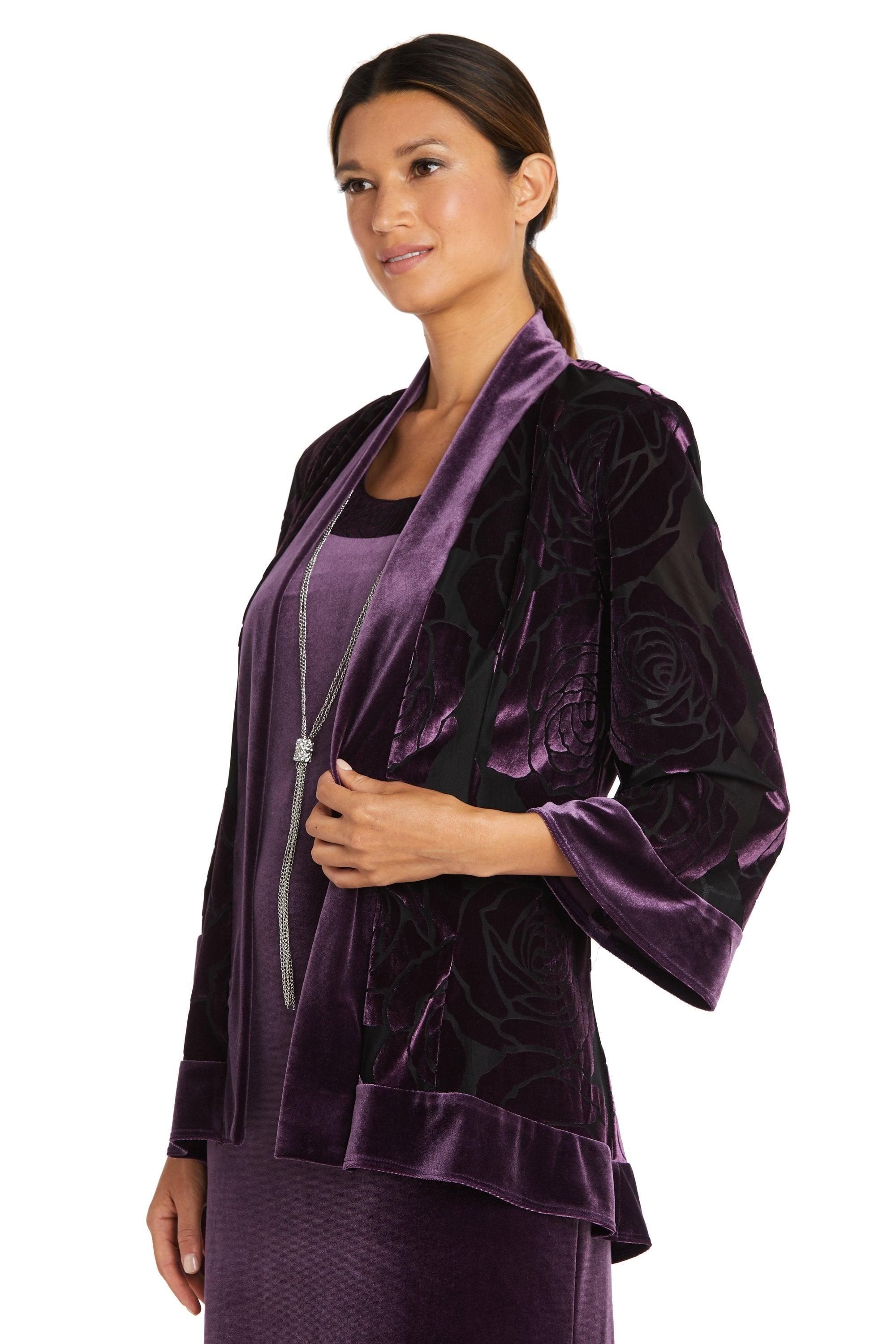 R&M Richards 9027P Short Velvet Petite Jacket Dress