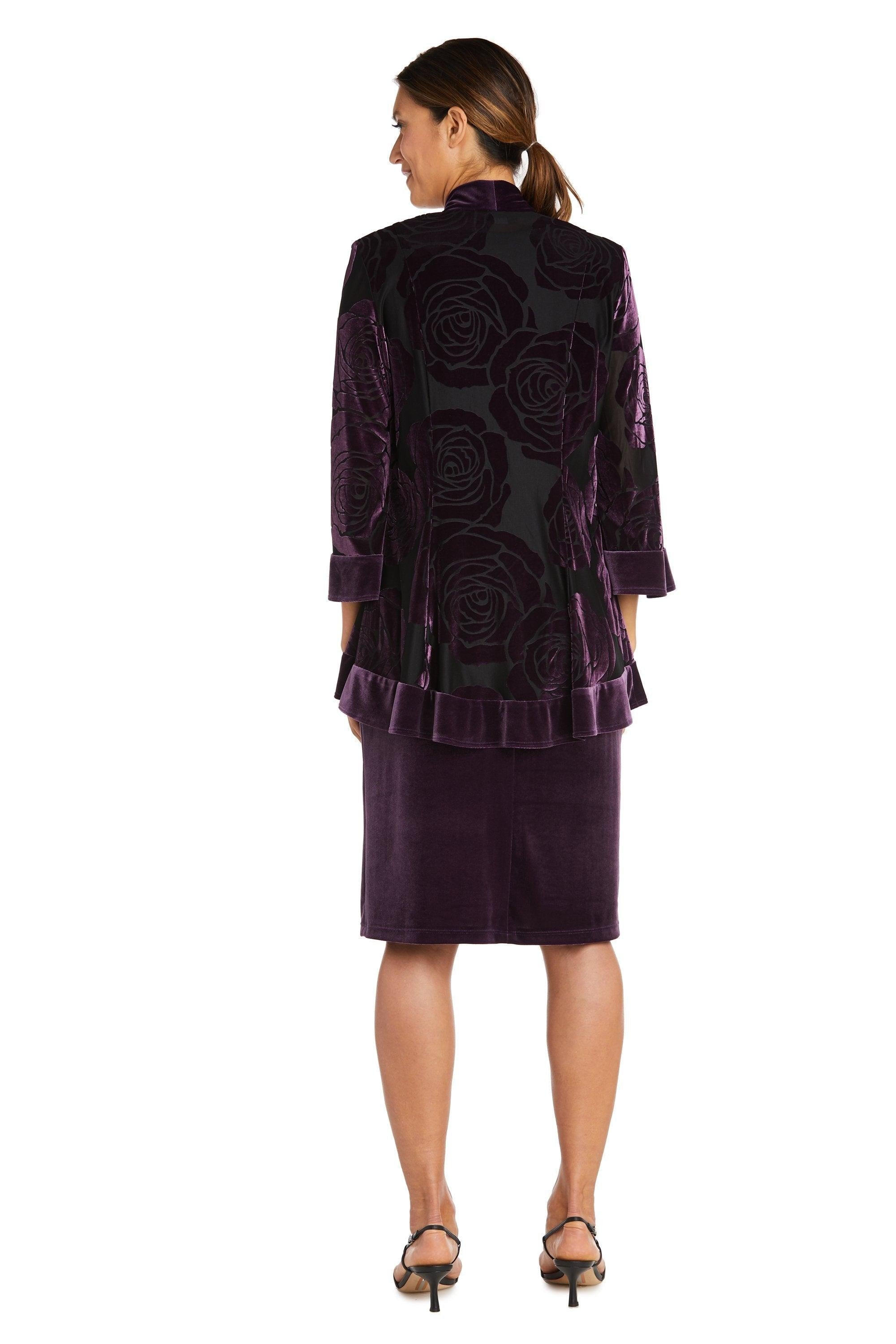 R&M Richards 9027P Short Velvet Petite Jacket Dress