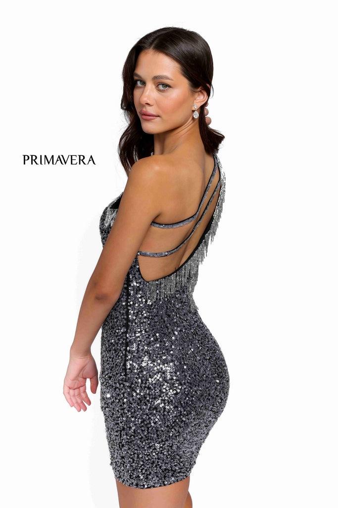 Primavera Couture Short One Shoulder Prom Dress 3863