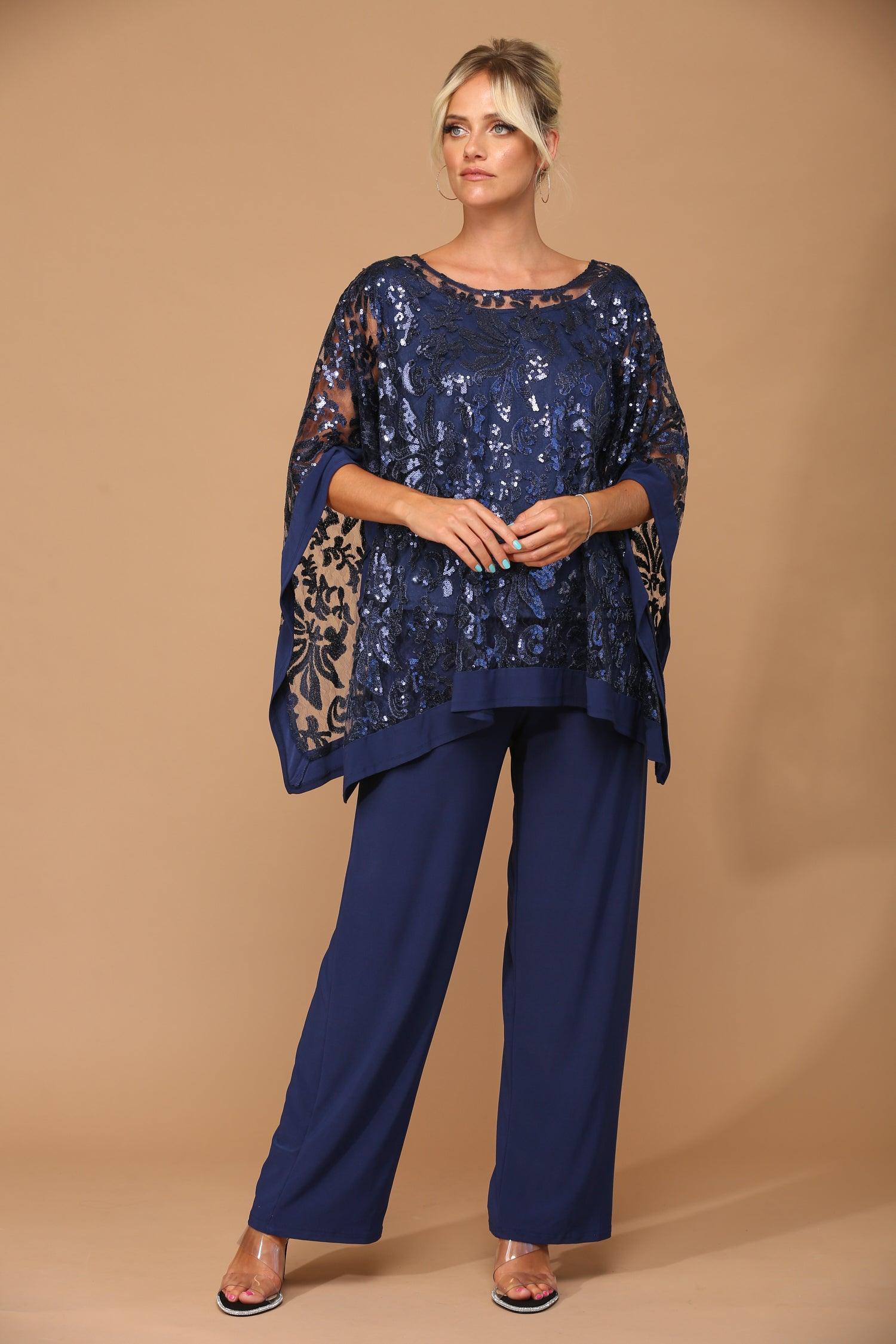 Long Formal Mother of the Bride Cape Pant Set Sale