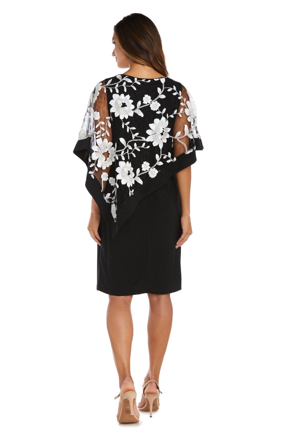 R&M Richards 2722P Short Petite Poncho Set Dress