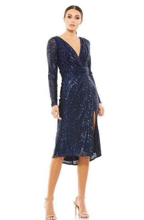 Mac Duggal 26555 Long Sleeve Sequins Cocktail Dress Sale