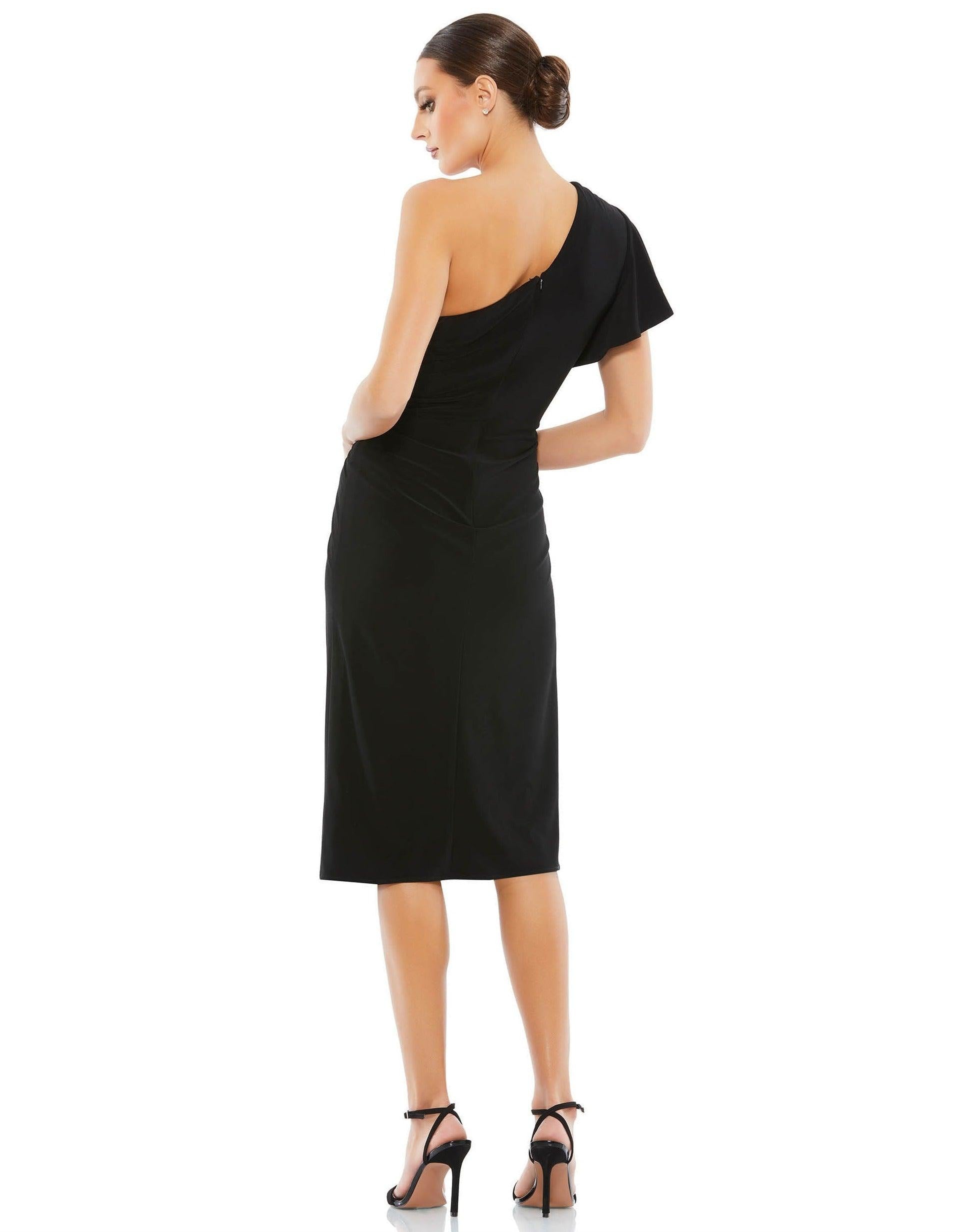 Mac Duggal 12480 High Low One Shoulder Fitted Dress