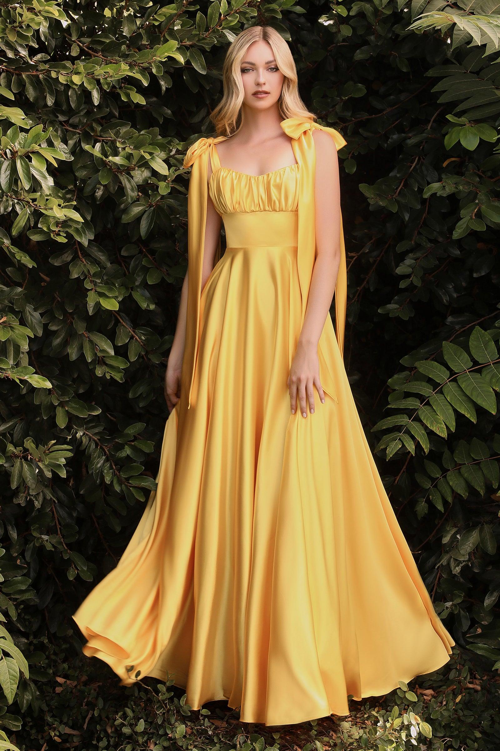 Cinderella Divine 7490 Sleeveless A Line Satin Prom Dress