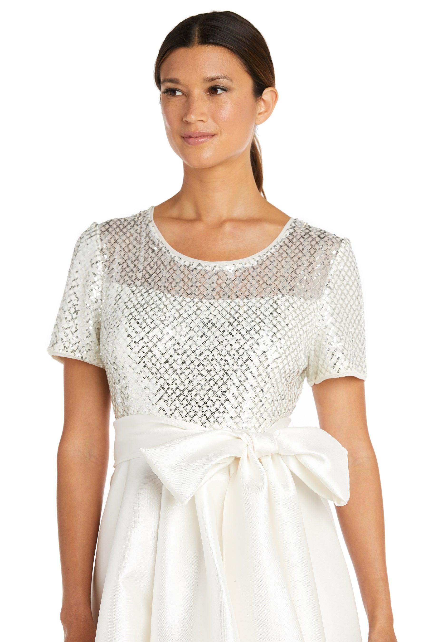 R&M Richards 9162 High Low Short Sleeve Formal Gown