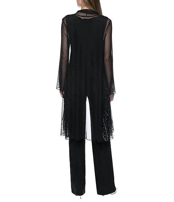 Marina Formal Two Piece Beaded Jacket Jumpsuit Set