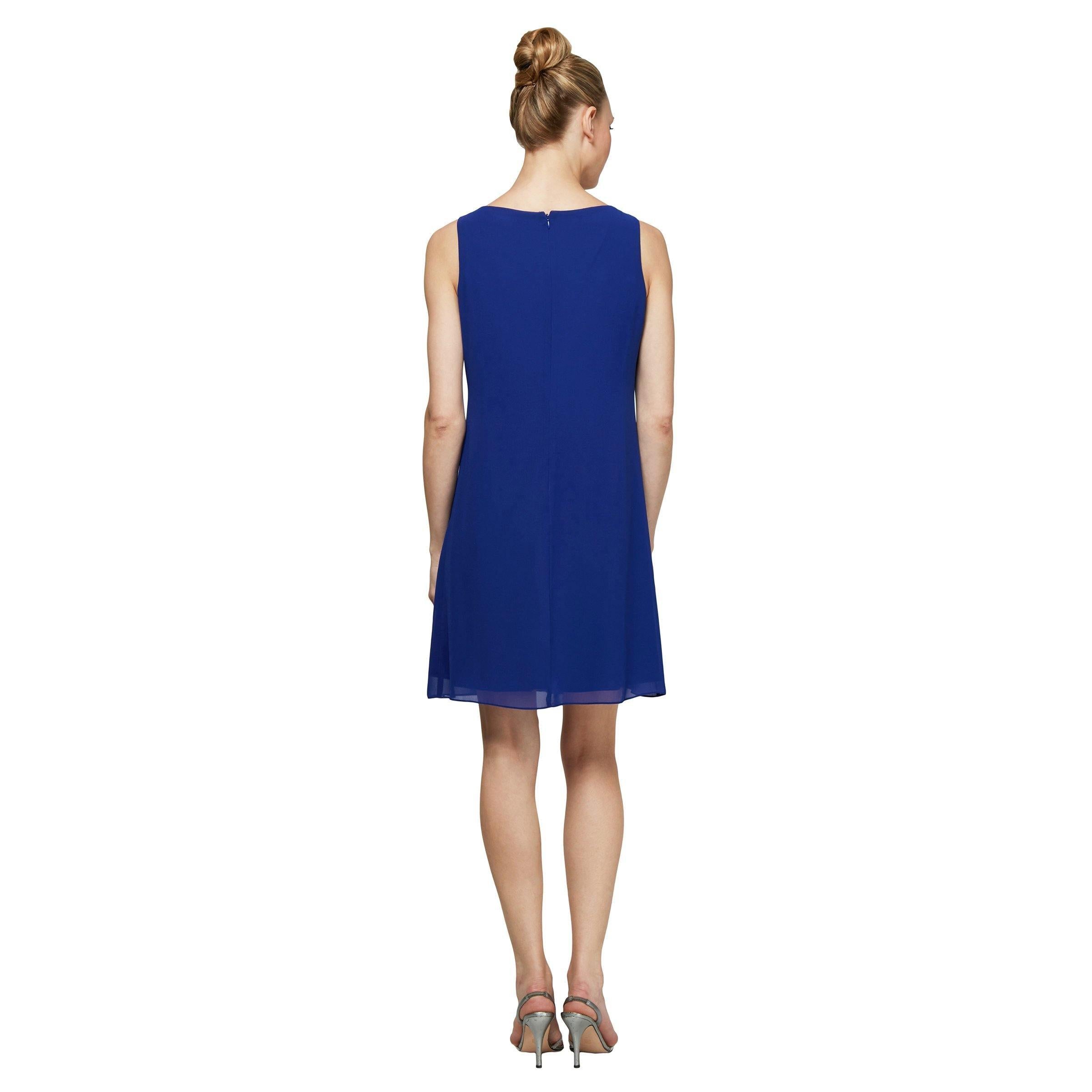 SL Fashions 112806 Short Sleeveless Chiffon Dress Sale