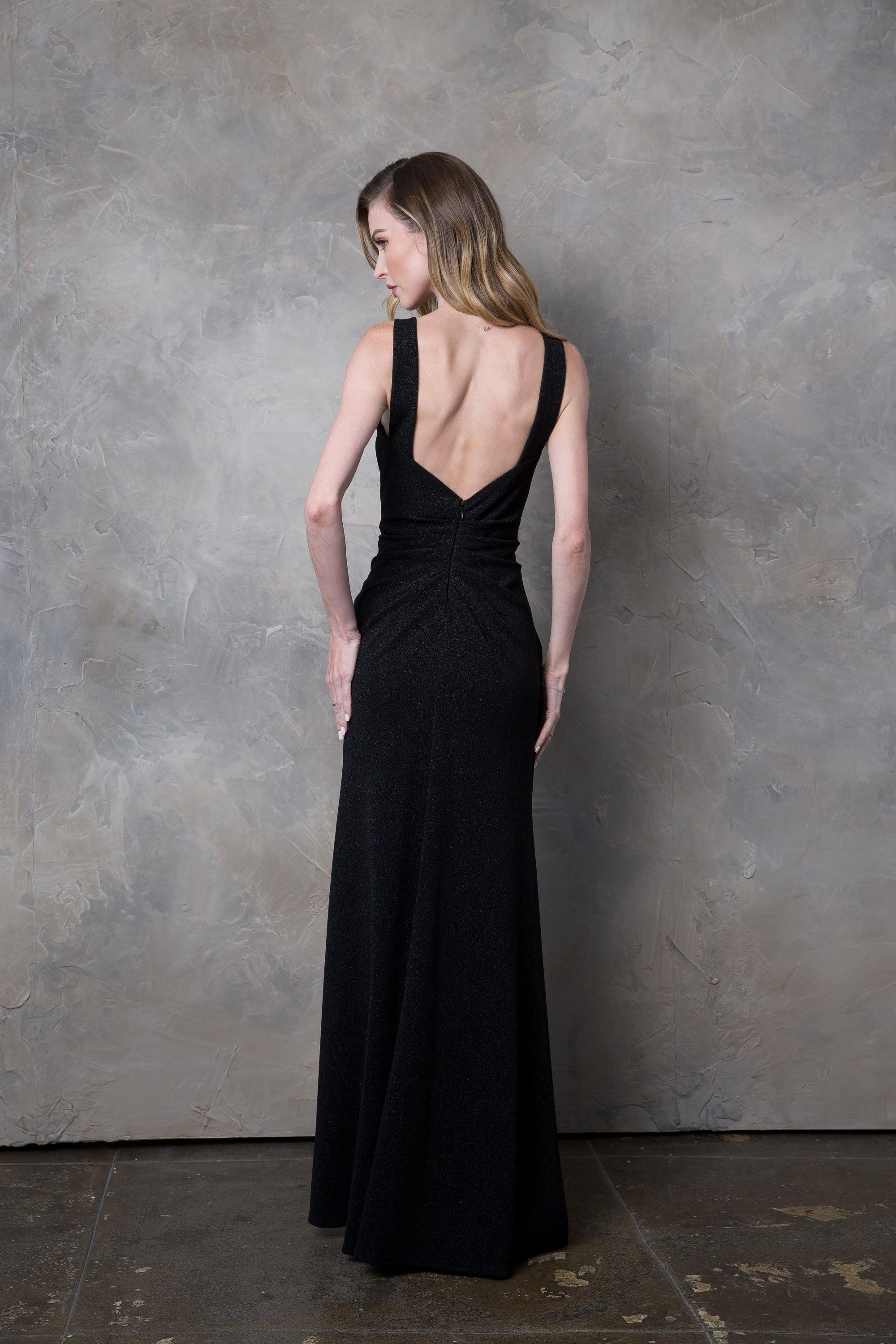 Long Sleeveless Metallic Mother of the Bride Dress Sale