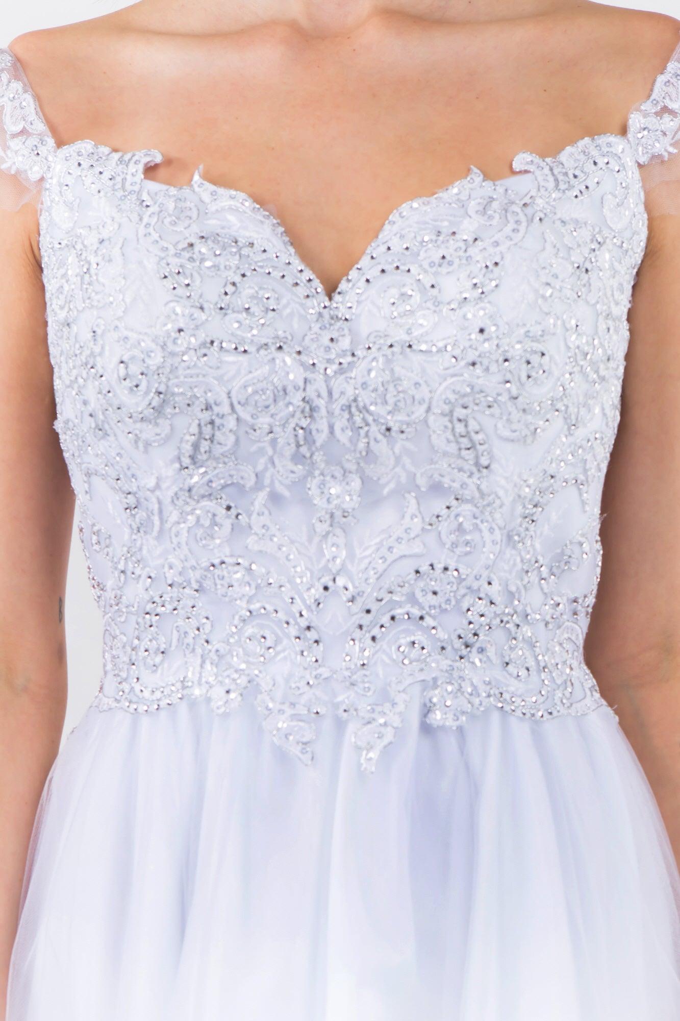 Embroidered Ruffle Short Homecoming Dress