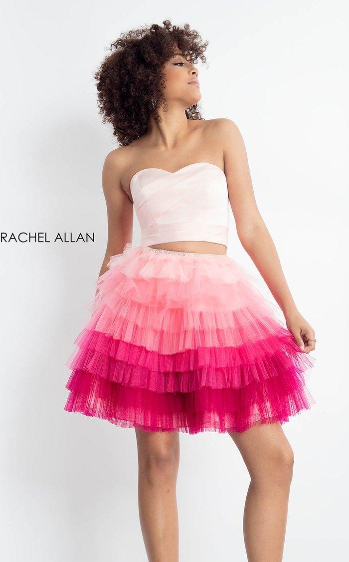 Rachel Allan Short Strapless Homecoming Dress 4596