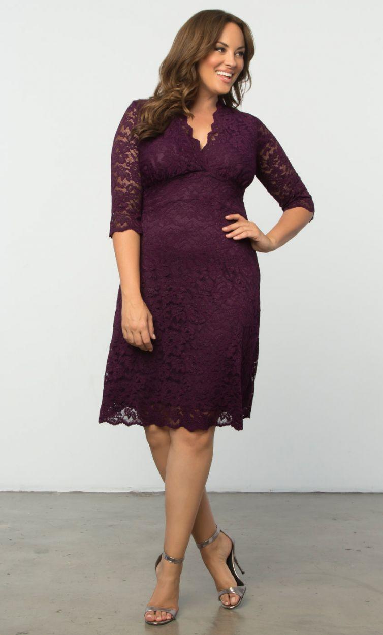 Kiyonna Scalloped Boudoir Lace Short Dress Sale