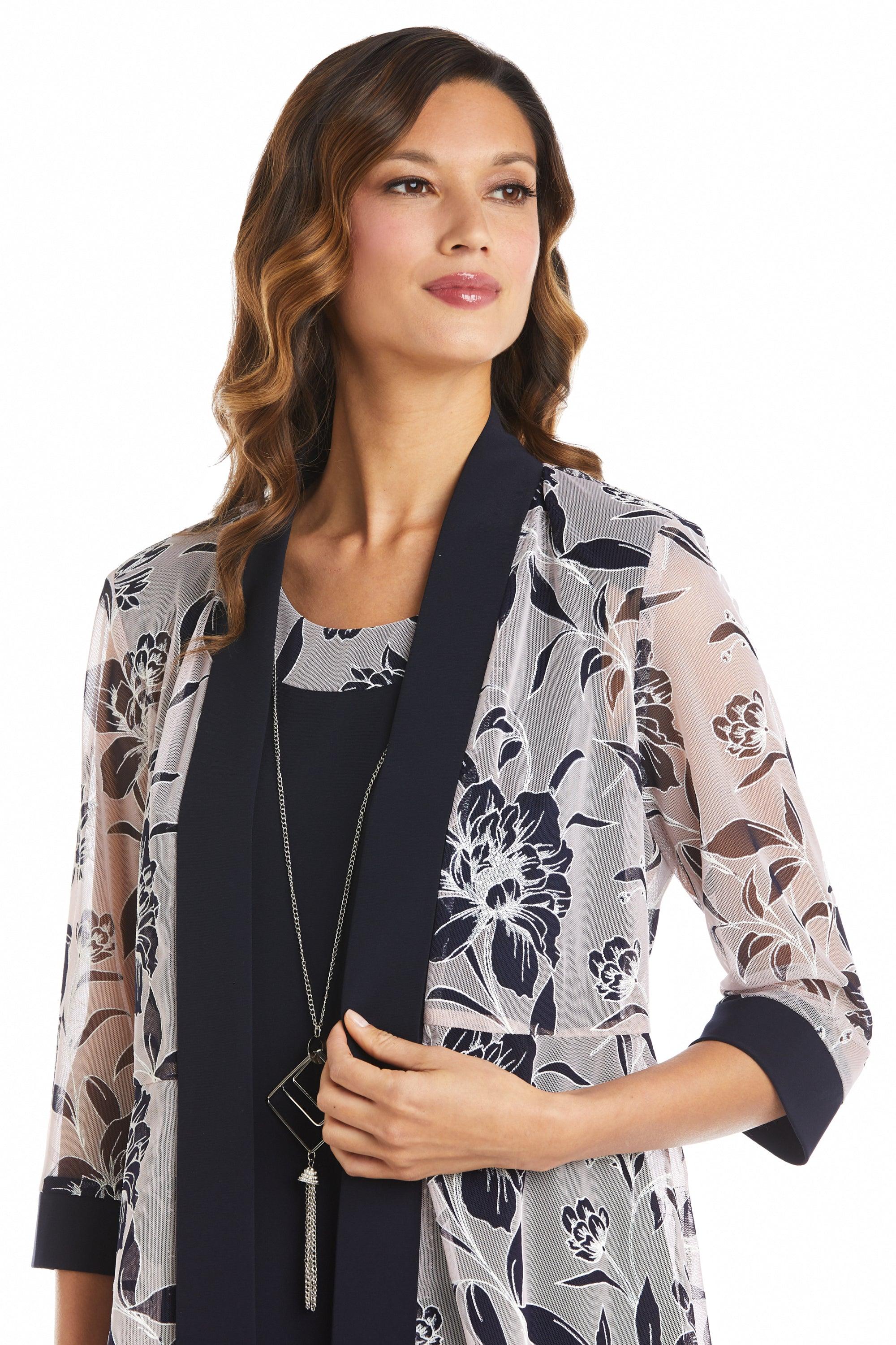 R&M Richards 7843 Short Piece Printed Jacket Dress