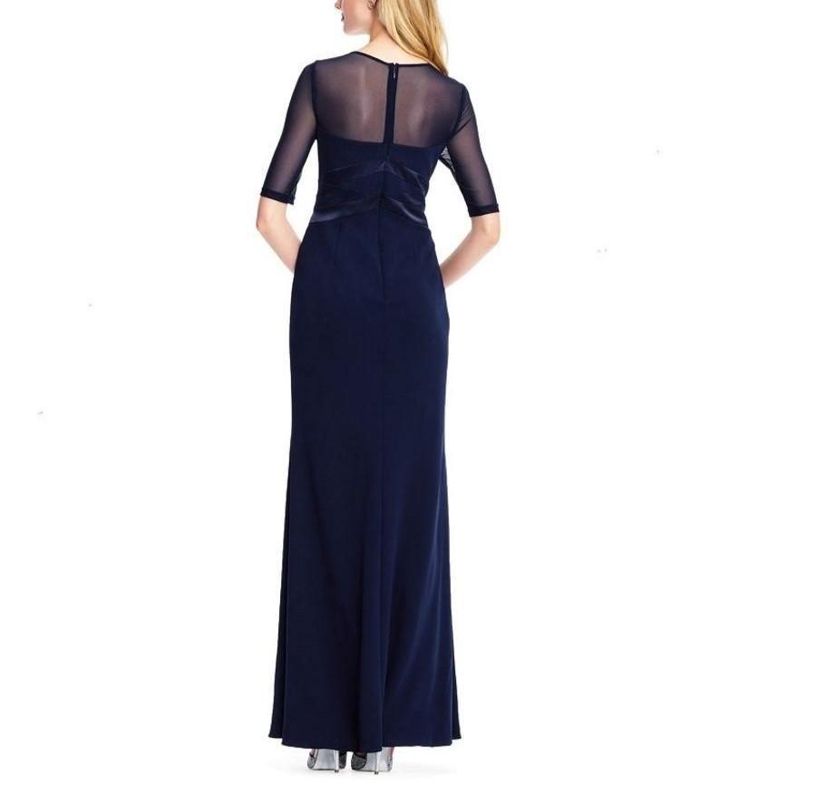 Adrianna Papell AP1E203438 Short Sleeve Banded Mesh Long Dress Sale