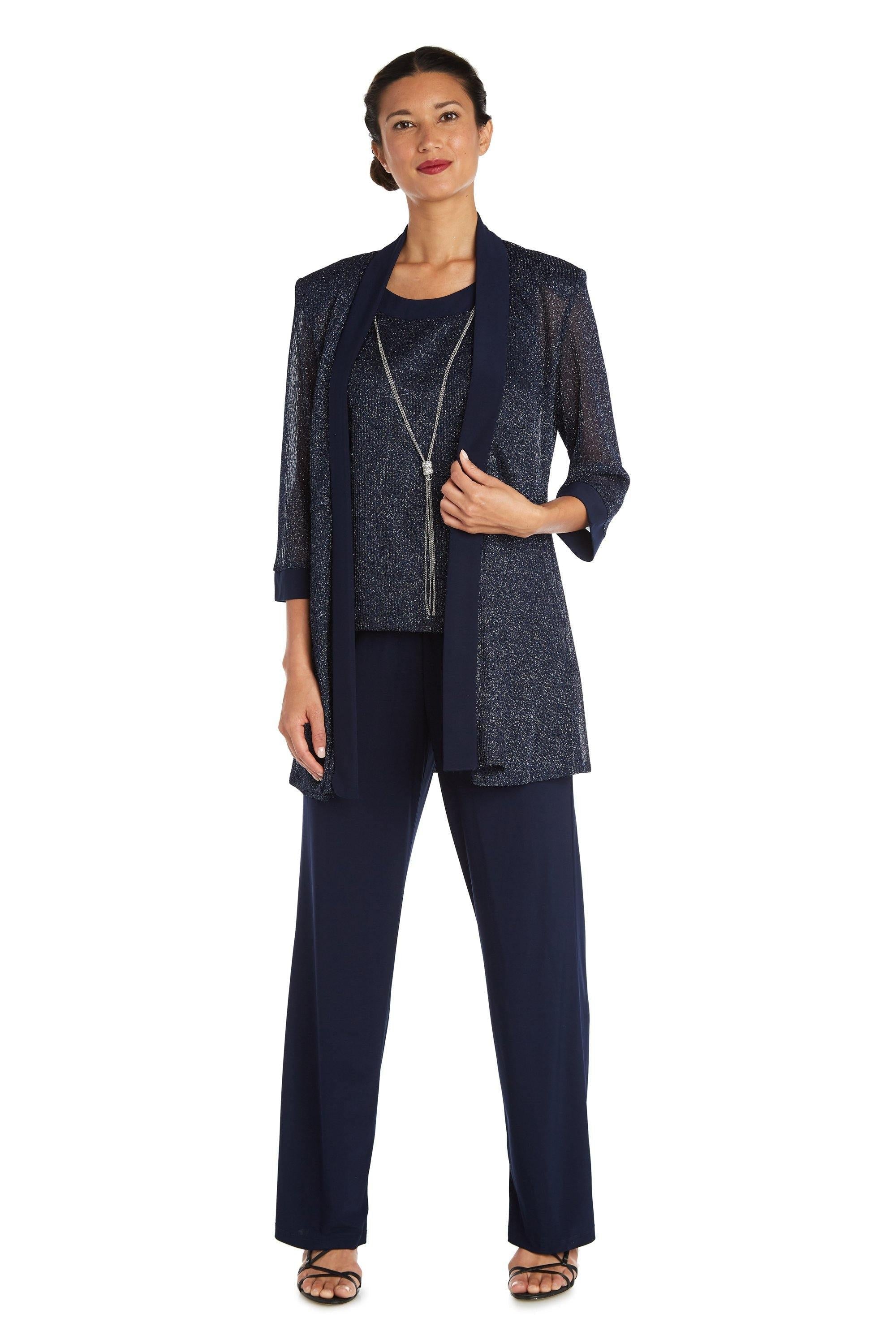 R&M Richards 1782P Formal Metallic Petite Pant Suit Sale