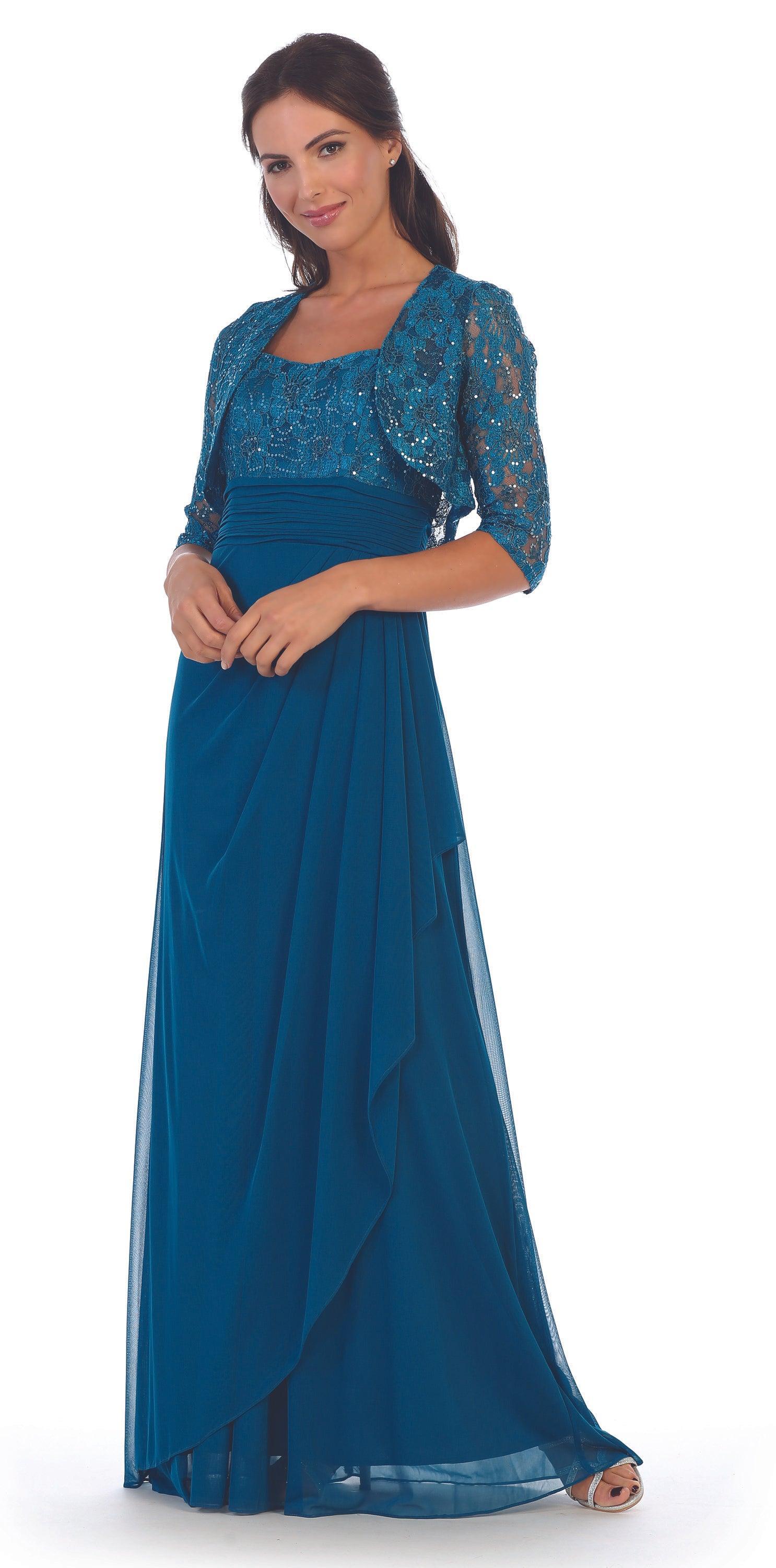 Long Mother of the Bride Lace Chiffon Jacket Dress Sale