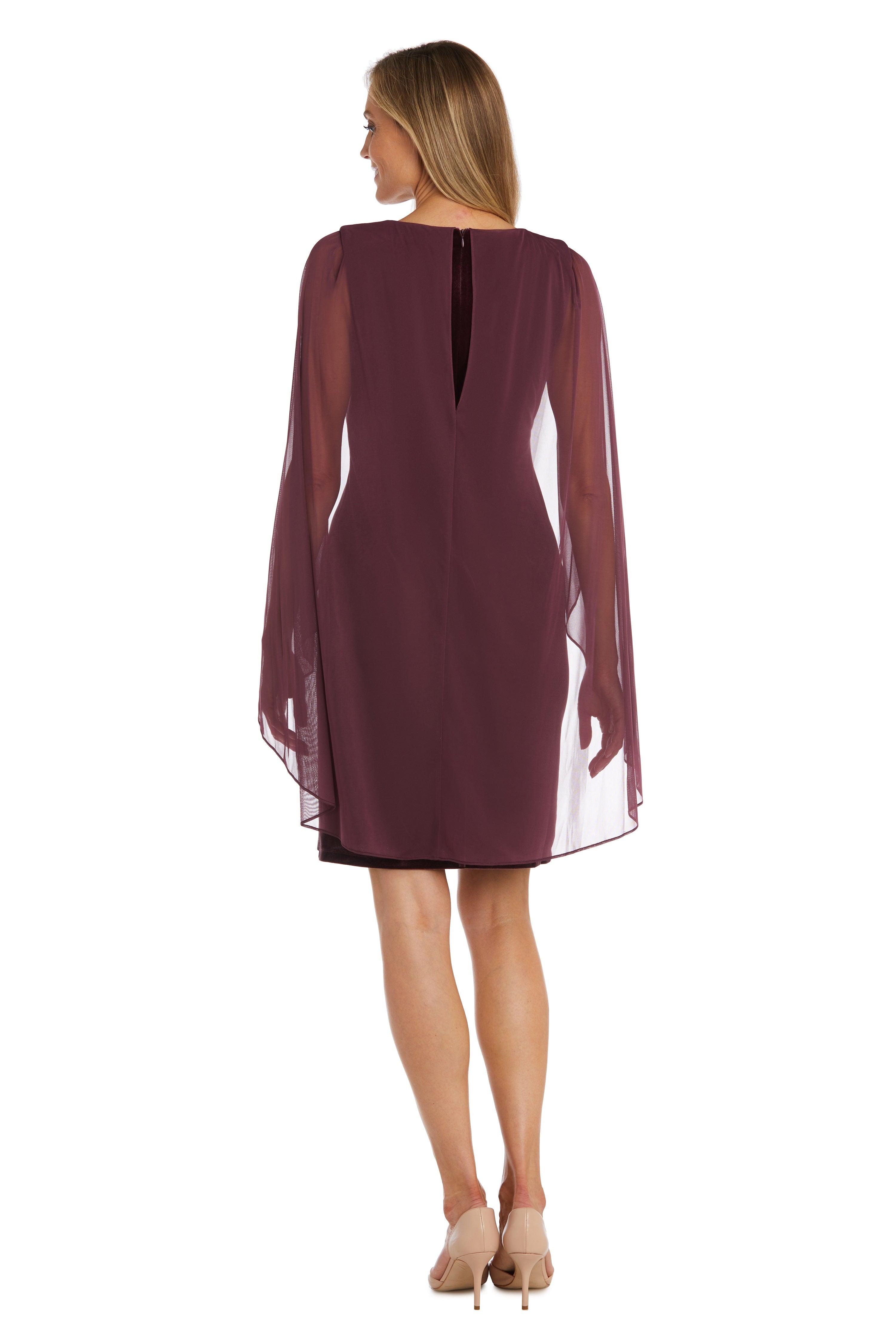 R&M Richards 9216 Short Cocktail Cape Dress