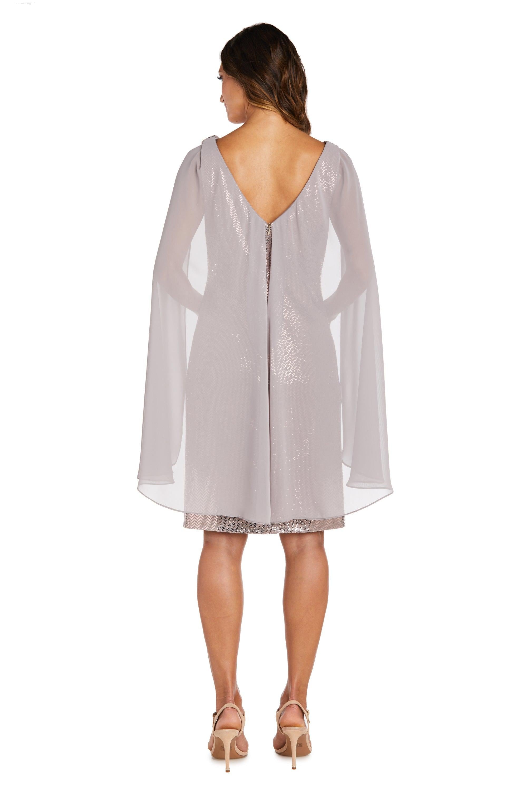 R&M Richards 7670 Short Capelet Cocktail Dress