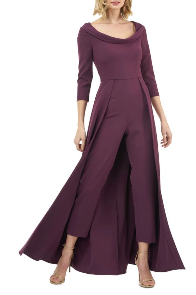 Kay Unger 5541104 Long 3/4 Sleeve Jumpsuit Formal