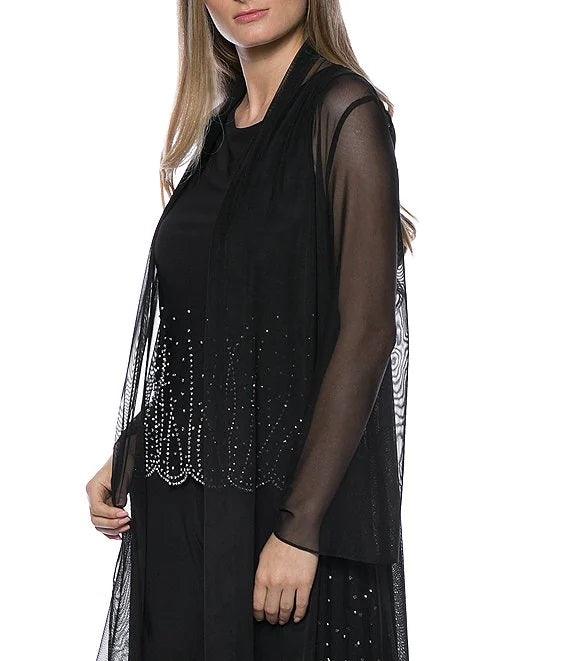 Marina Formal Two Piece Beaded Jacket Jumpsuit Set