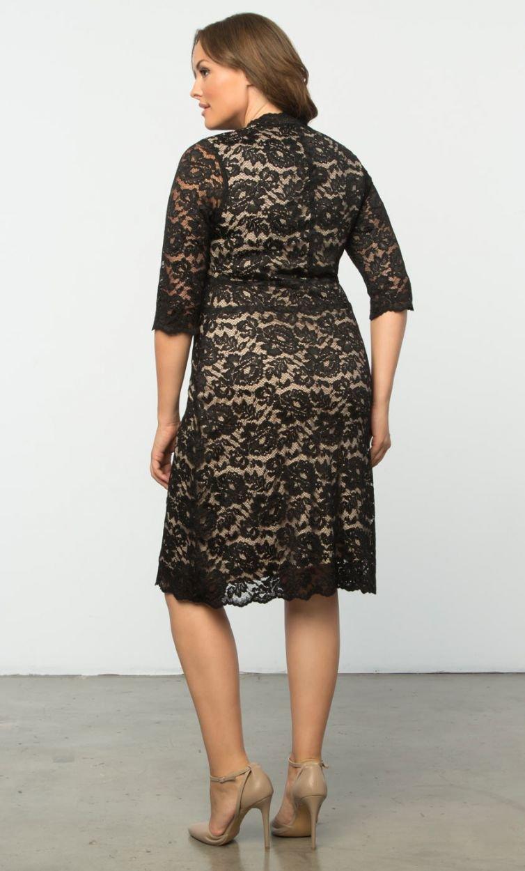 Kiyonna Scalloped Boudoir Lace Short Dress Sale