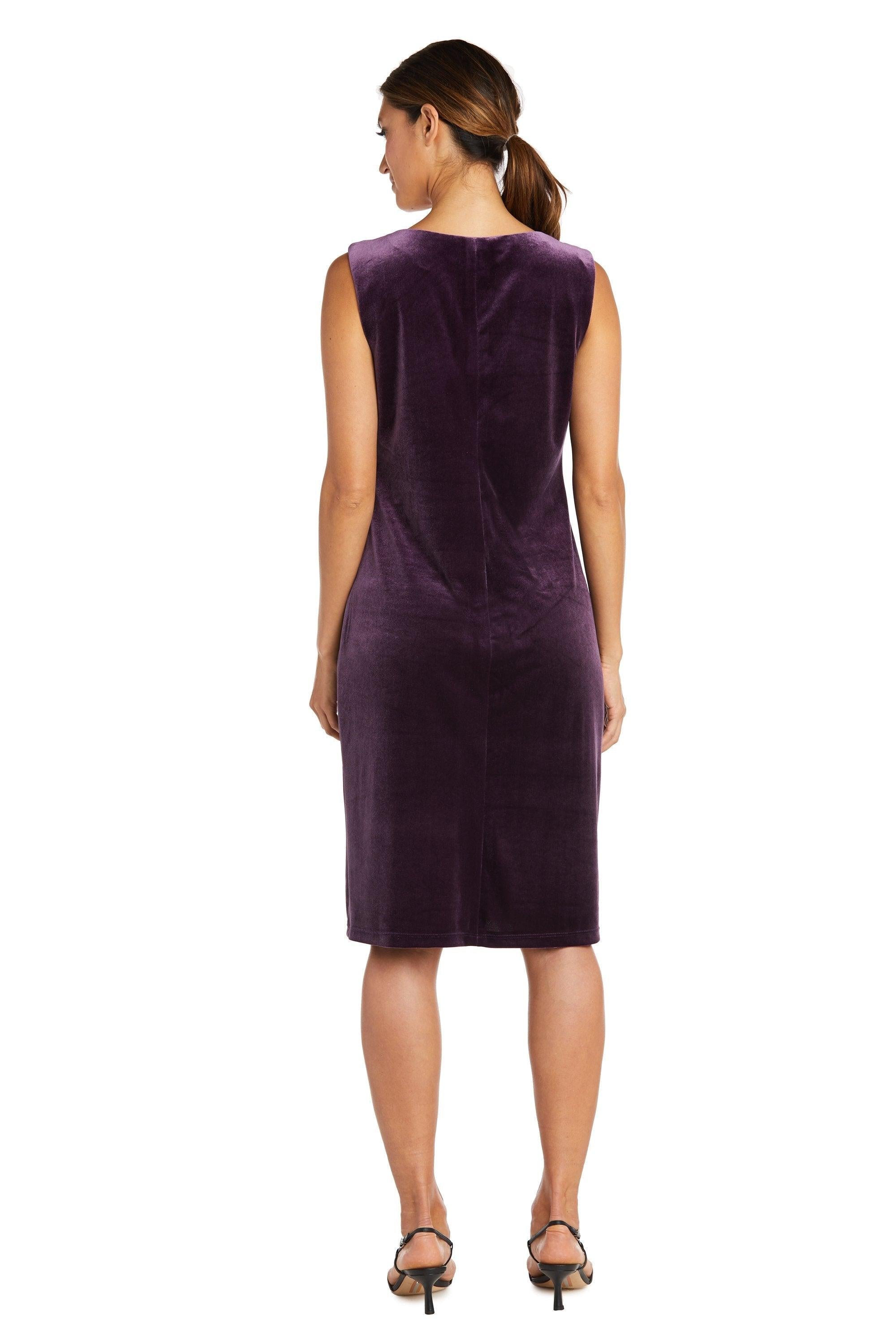 R&M Richards 9027P Short Velvet Petite Jacket Dress