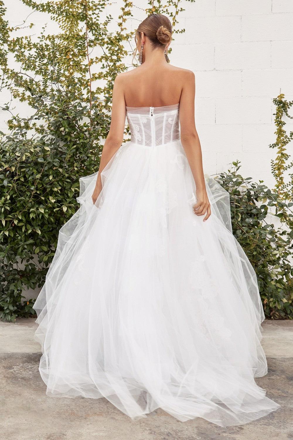 Cinderella Divine A1050W Strapless A-Line Wedding Gown