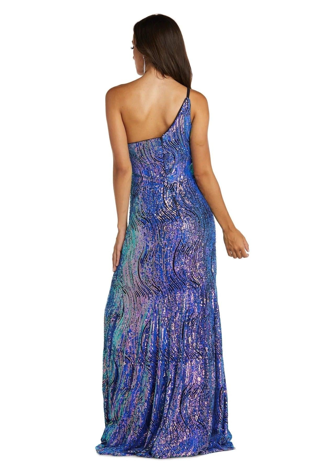 Morgan & Co 22124 Prom One Shoulder Long Gown