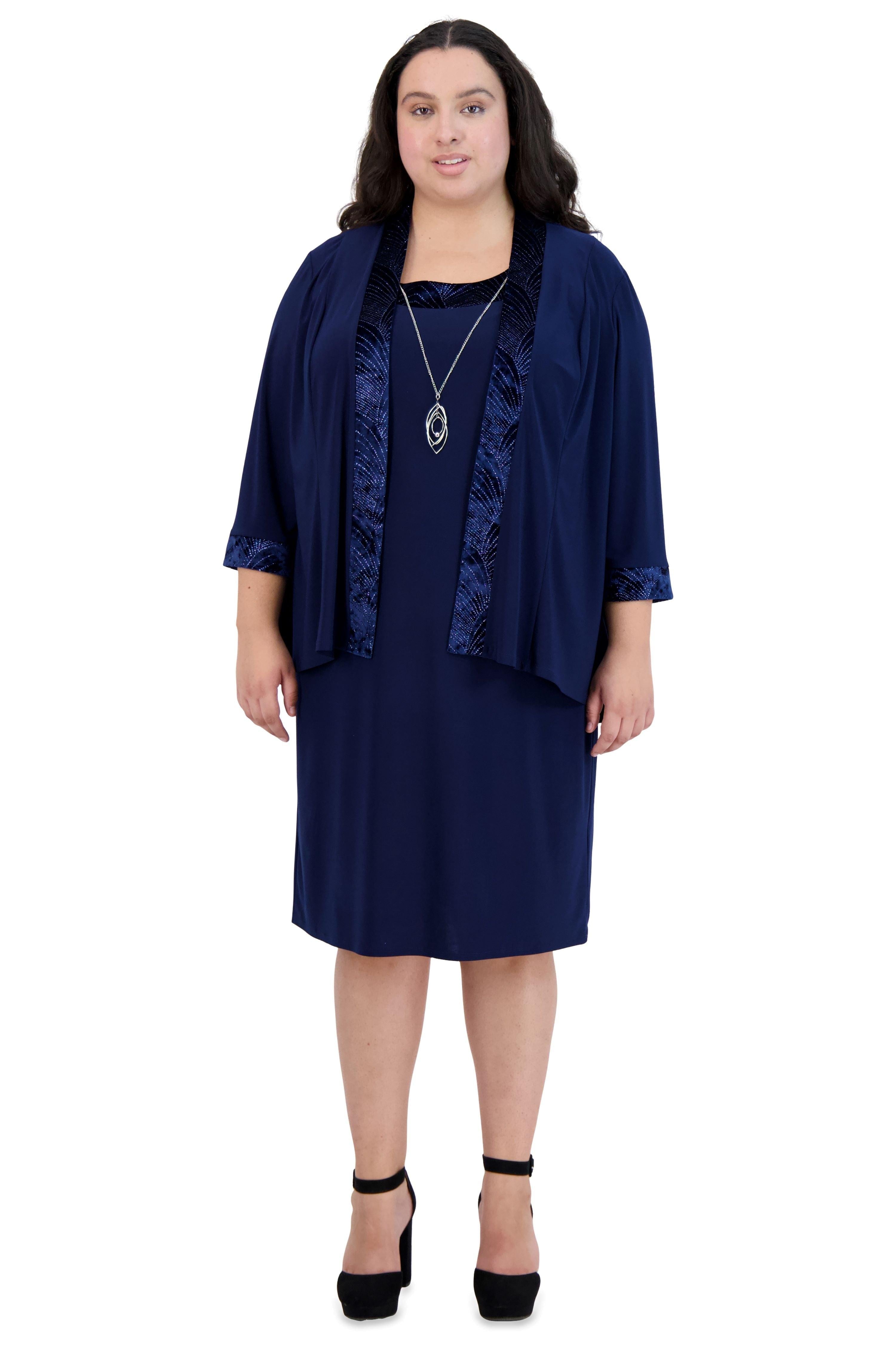 R&M Richards 9205W Short Plus Sie Two Piece Dress