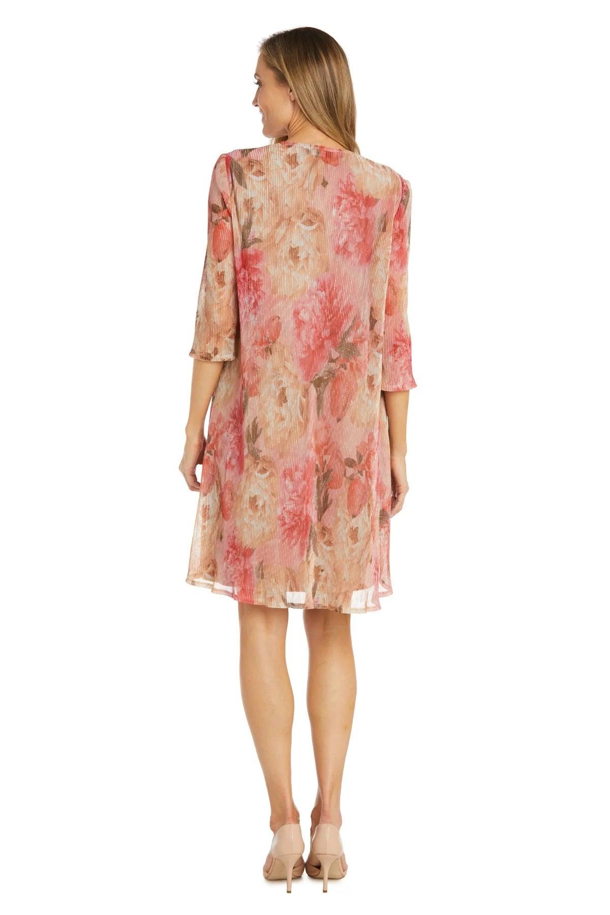 R&M Richards 1097 Short Printed Metallic Jacket Dress