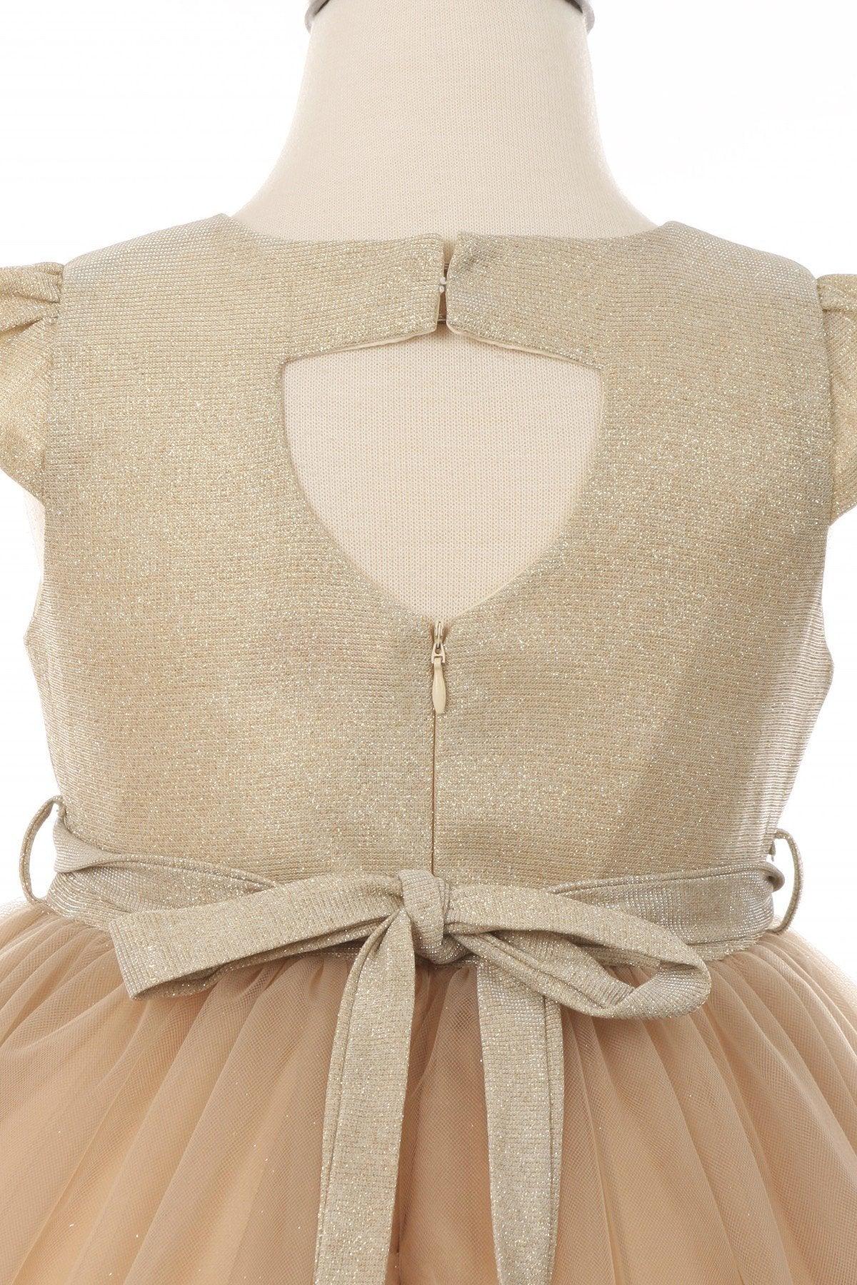 High Low Flower Girl Glitter Dress